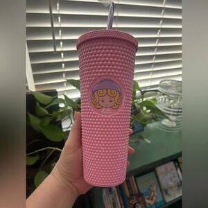 Polly Pocket Pink 24oz Studded Tumbler Cup w/ Straw New